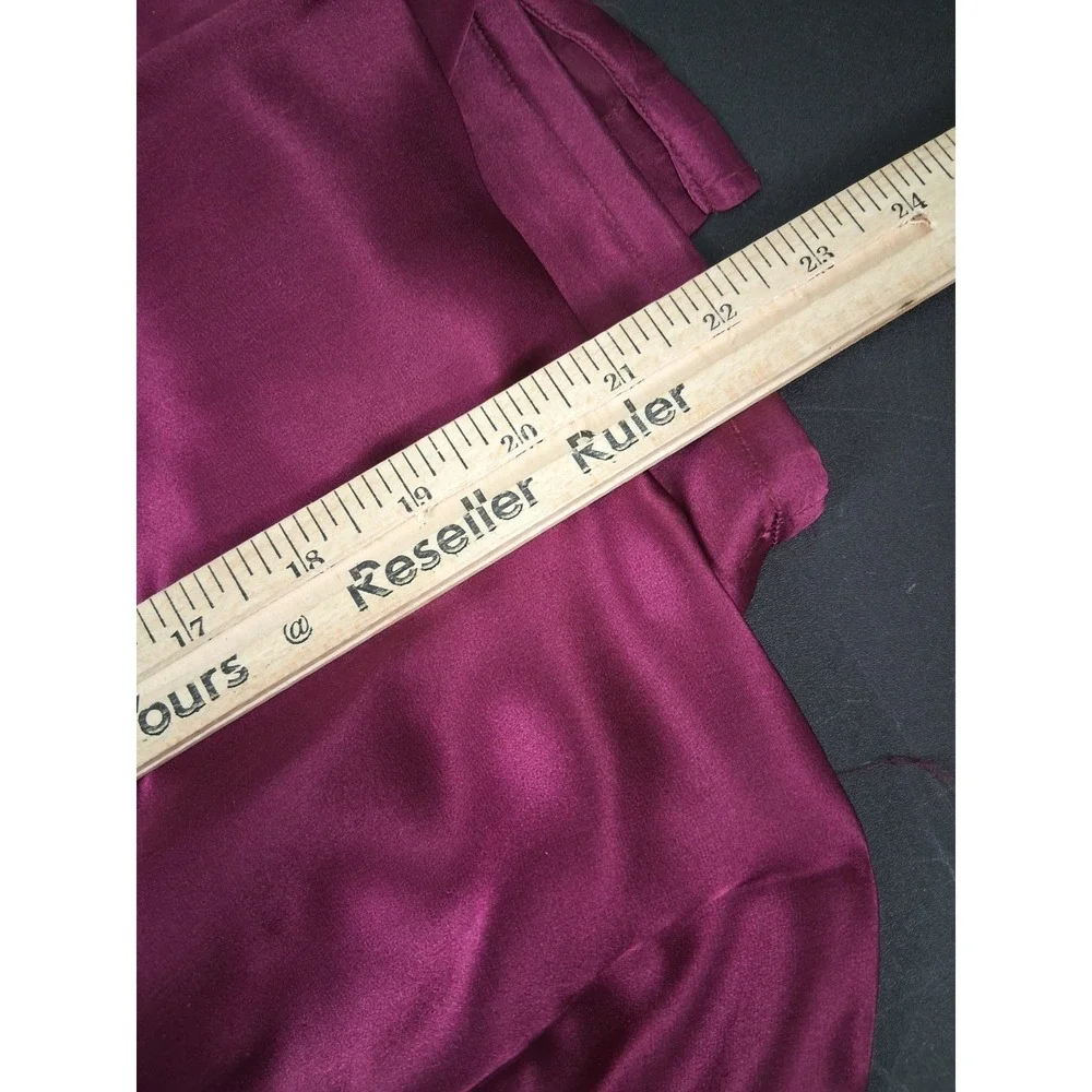 100% Mulberry Silk Kimono Robe Chinese NWOT Wine Color One Size - Picture 9 of 9